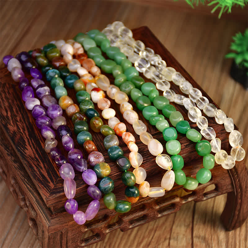 Buddha Stones Natural Indian Agate Irregular Shapes Crystal Bead Positive Necklace - image 13