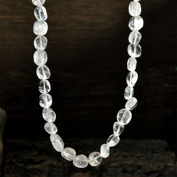 Buddha Stones Natural Indian Agate Irregular Shapes Crystal Bead Positive Necklace - Natural Clear Quartz(Color May Vary) - image 3