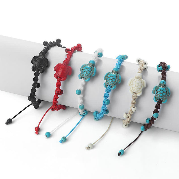 Buddha Stones Turquoise Turtle Design Braided Rope Protection Bracelet - image 26