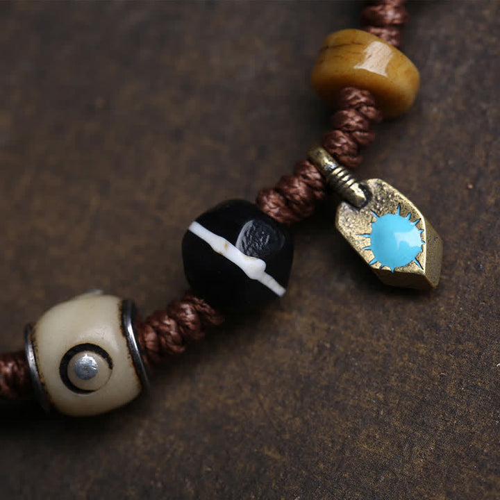 Buddha Stones Bone Yin Yang Braided Rope Balance Bracelet - image 7