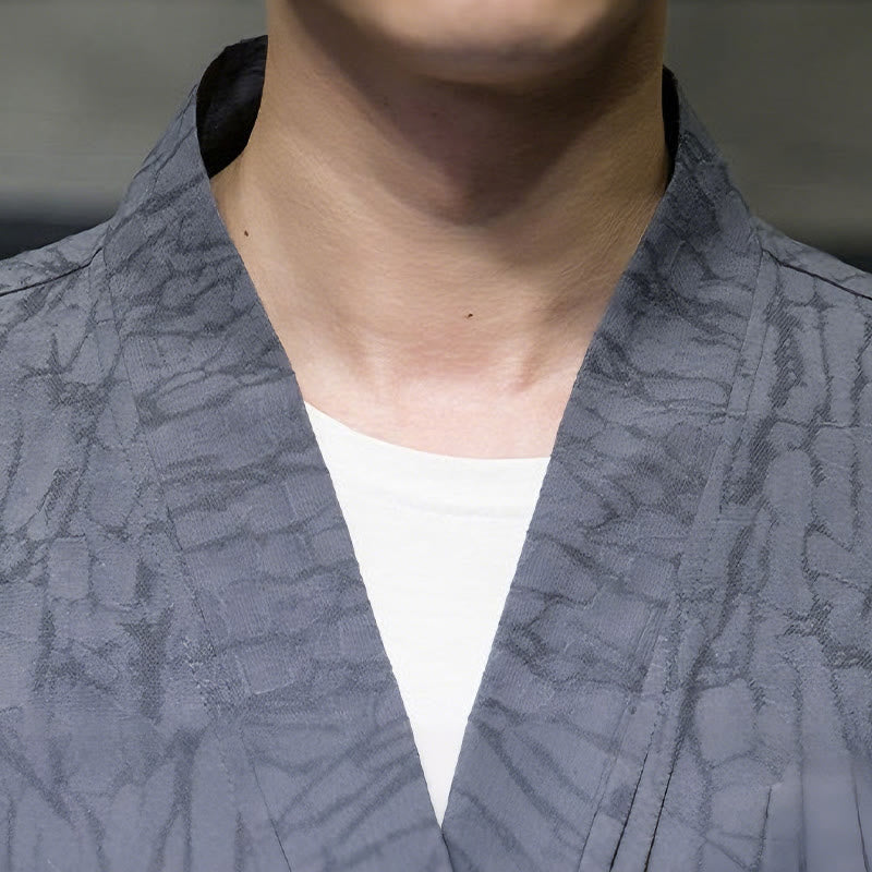 Buddha Stones Summer V-Neck Buttons Shattered Pattern Men's Short Sleeve Shirt With Pockets - image 10