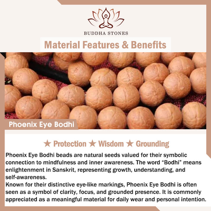 Buddha Stones Phoenix Eye Bodhi Wisdom Hand Carved Ethnic Wrist Mala - image 4