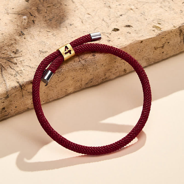 Buddha Stones Single-Digit Angel Numbers Adjustable String Protection Bracelet - Dark Red Rope(Wrist Circumference: 15-23cm) - 4 - image 41
