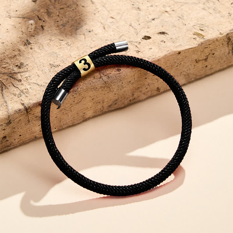 Buddha Stones Single-Digit Angel Numbers Adjustable String Protection Bracelet - Black Rope(Wrist Circumference: 15-23cm) - 3 - image 30