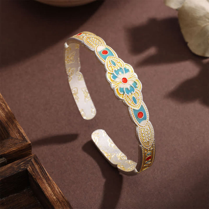 Buddha Stones Copper Enamel Butterfly Freedom Cuff Bracelet - image 3
