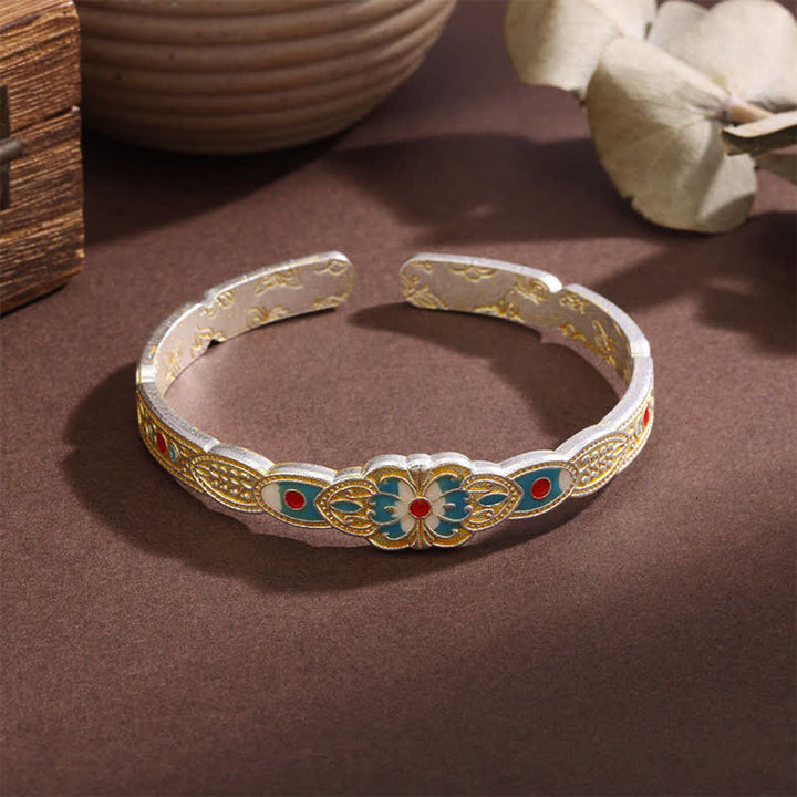Buddha Stones Copper Enamel Butterfly Freedom Cuff Bracelet - image 1
