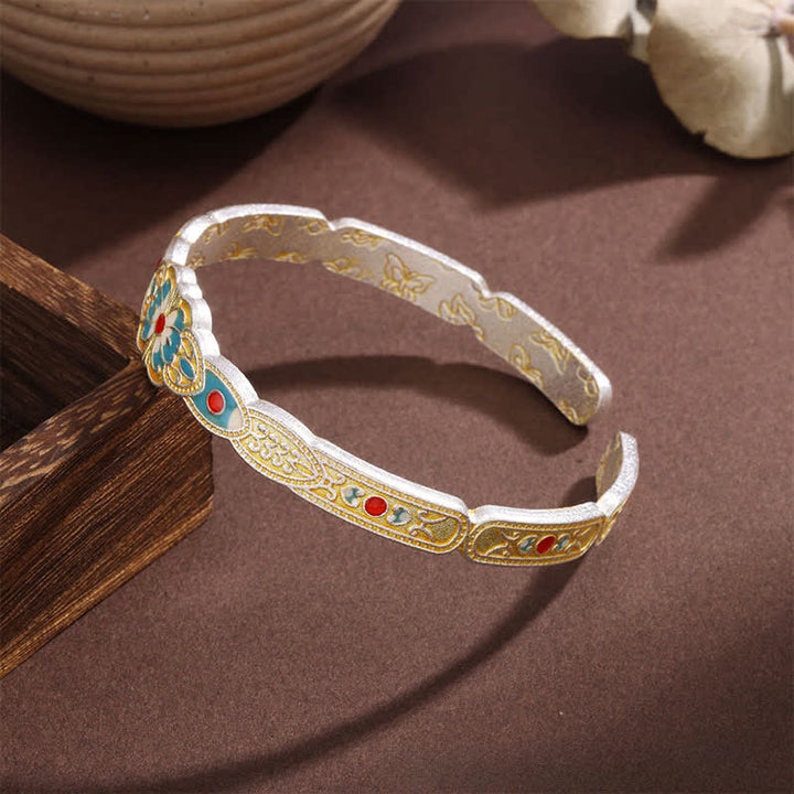 Buddha Stones Copper Enamel Butterfly Freedom Cuff Bracelet - image 2