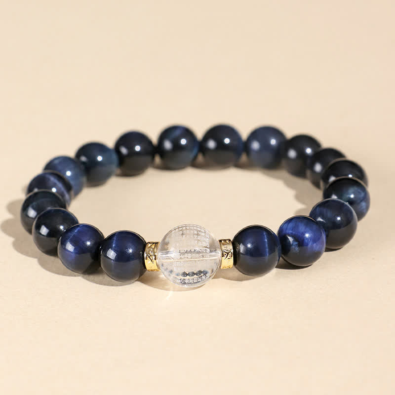 Buddha Stones Strawberry Quartz Blue Tiger Eye Positive Bracelet - image 7