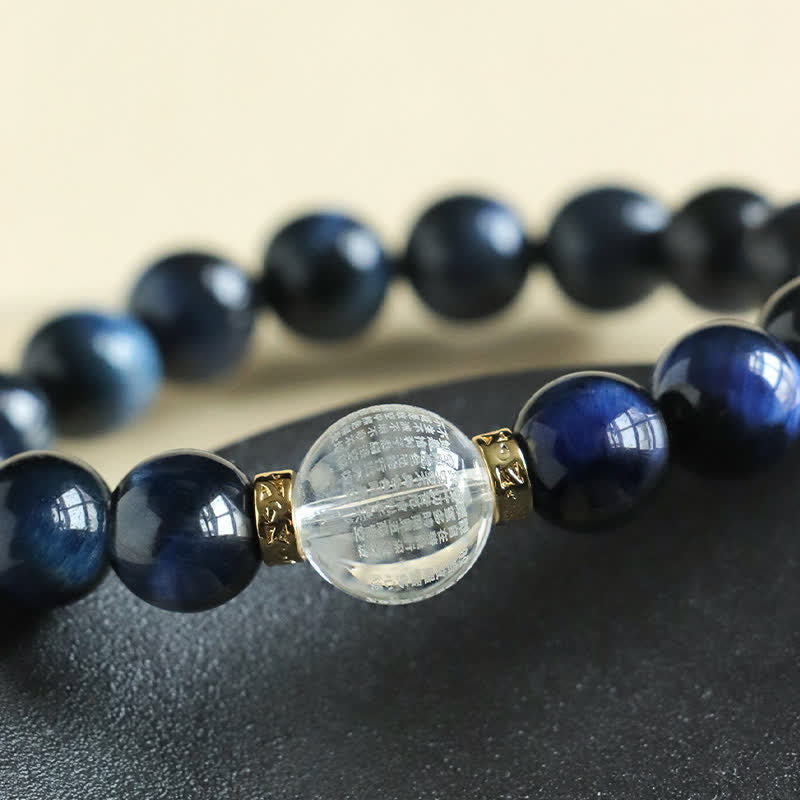 Buddha Stones Strawberry Quartz Blue Tiger Eye Positive Bracelet - image 8