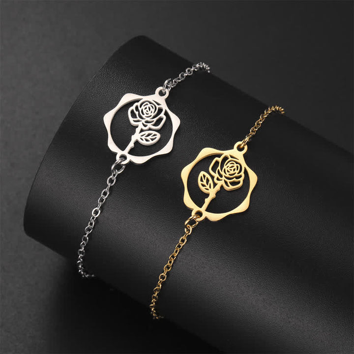 Buddha Stones Titanium Steel Birth Flower New beginning Bracelet - image 0