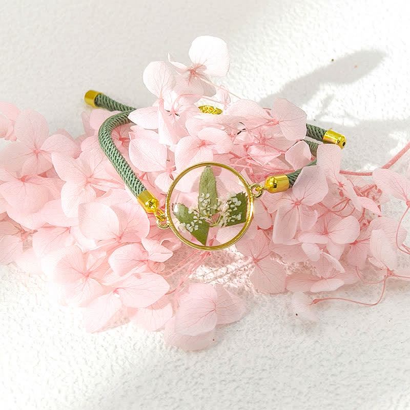 Buddha Stones Resin Handmade Birth Flower Adjustable Braided Rope Bracelet - Lily of the Valley(Wrist Circumference:17–22 cm) - image 7