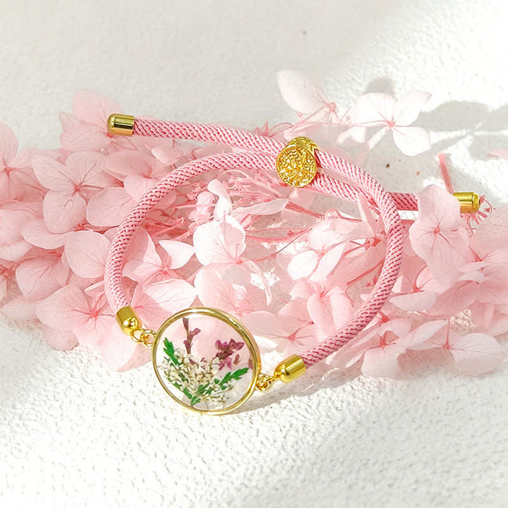 Buddha Stones Resin Handmade Birth Flower Adjustable Braided Rope Bracelet - Gladiolus(Wrist Circumference:17–22 cm) - image 10