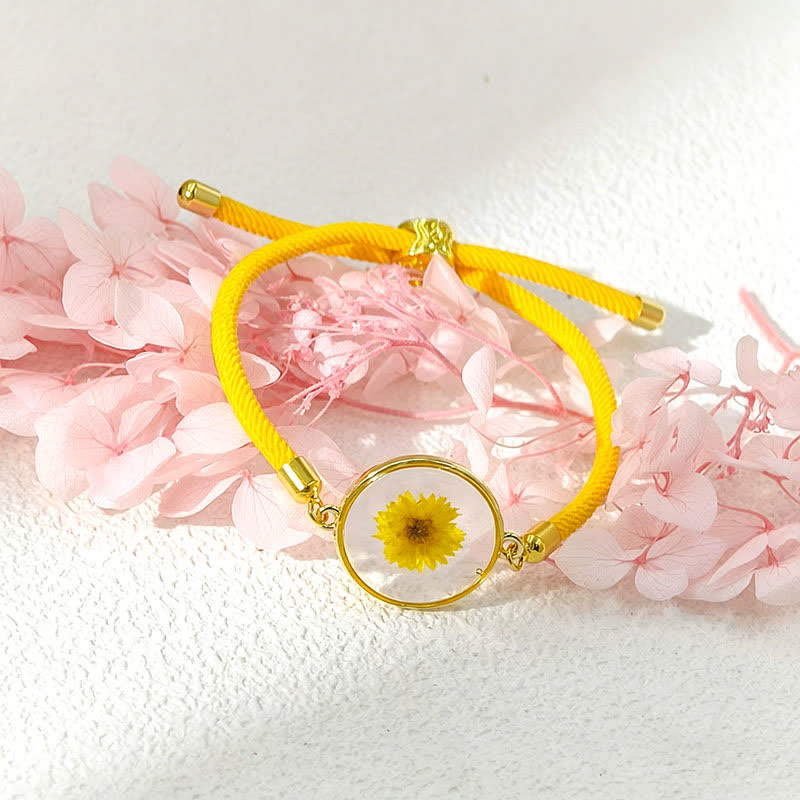 Buddha Stones Resin Handmade Birth Flower Adjustable Braided Rope Bracelet - Marigold(Wrist Circumference:17–22 cm) - image 12