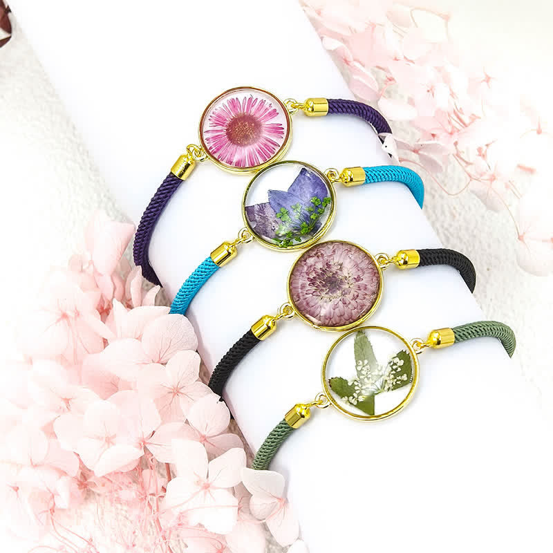 Buddha Stones Resin Handmade Birth Flower Adjustable Braided Rope Bracelet - image 16