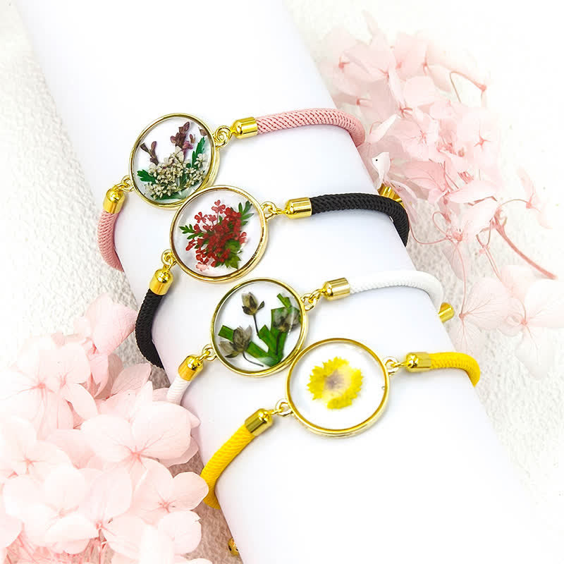 Buddha Stones Resin Handmade Birth Flower Adjustable Braided Rope Bracelet - image 17