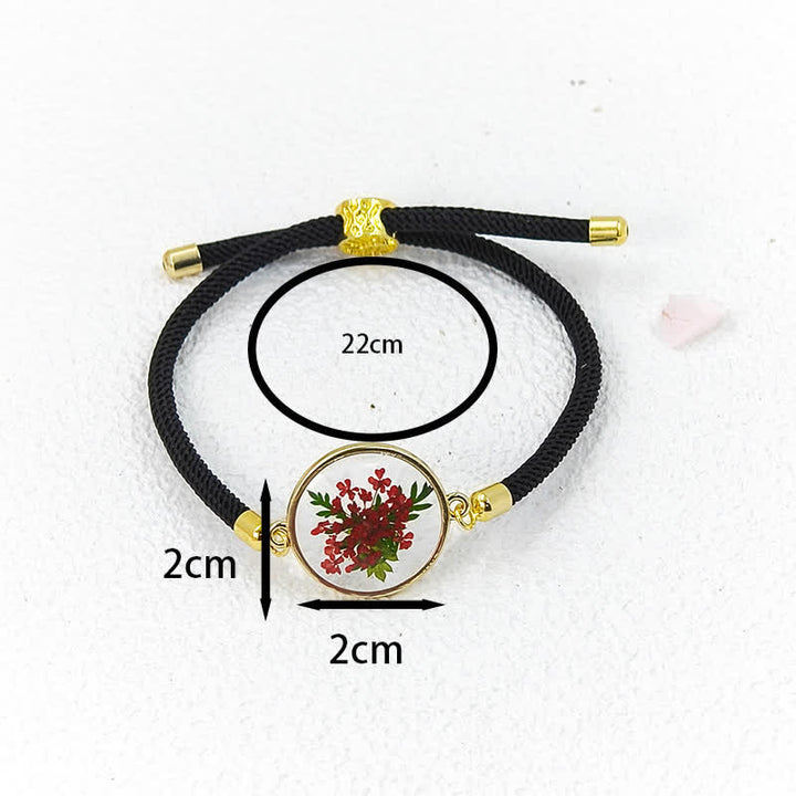 Buddha Stones Resin Handmade Birth Flower Adjustable Braided Rope Bracelet - image 18