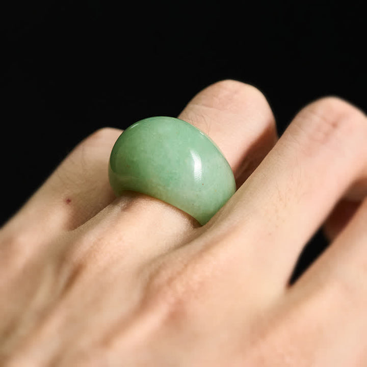Buddha Stones Natural Green Aventurine Wide Balance Ring - image 7