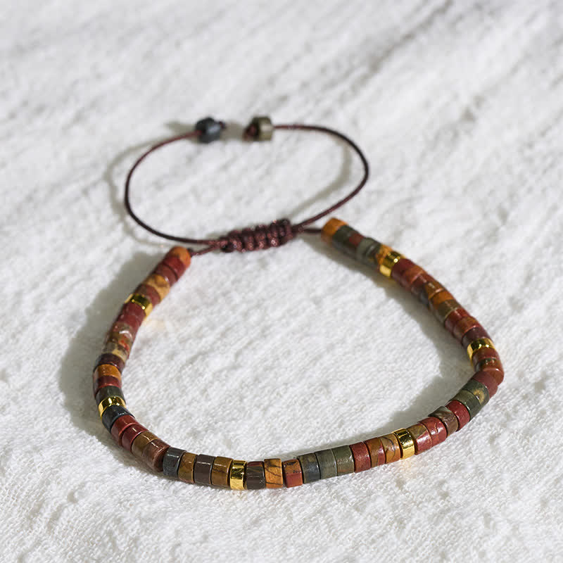 Buddha Stones Small Picasso Jasper Beads Energy String Bracelet - image 11