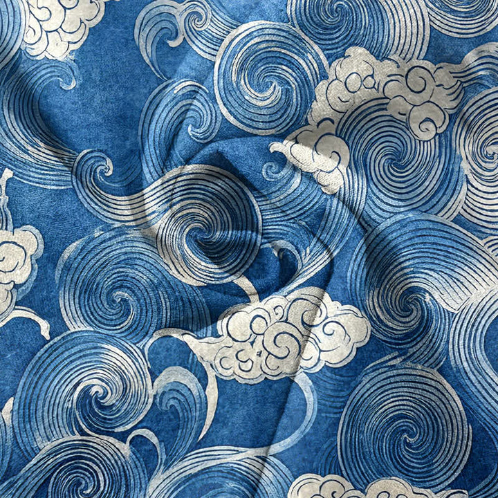 Buddha Stones Cotton Cloud Wave Pattern Men's Tapered Pants With Pockets - image 7
