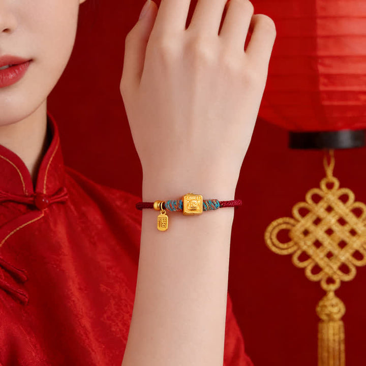 Buddha Stones Handmade Red String Chinese Zodiac Luck Fu Charm Bracelet - image 17