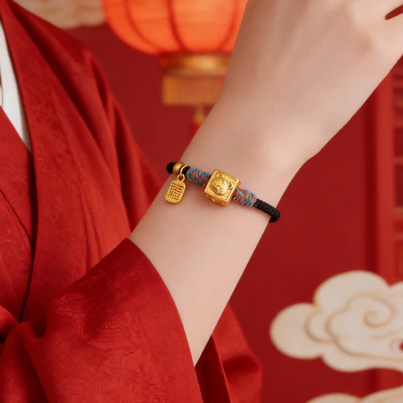 Buddha Stones Handmade Red String Chinese Zodiac Luck Fu Charm Bracelet - image 18