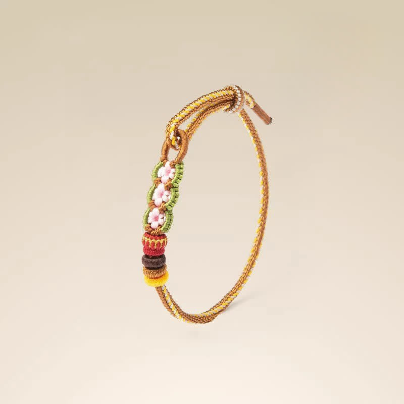 Buddha Stones Hand-Woven Floral Chinese Knotting Fortune Adjustable Cord Bracelet - image 3