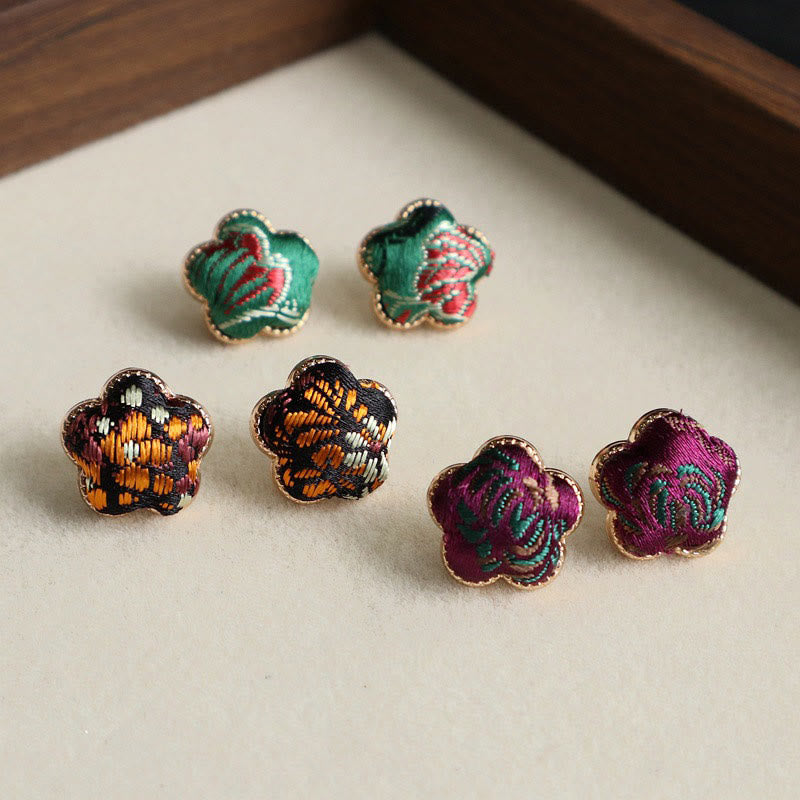 Buddha Stones Song Brocade Flower Balance Earrings - image 6