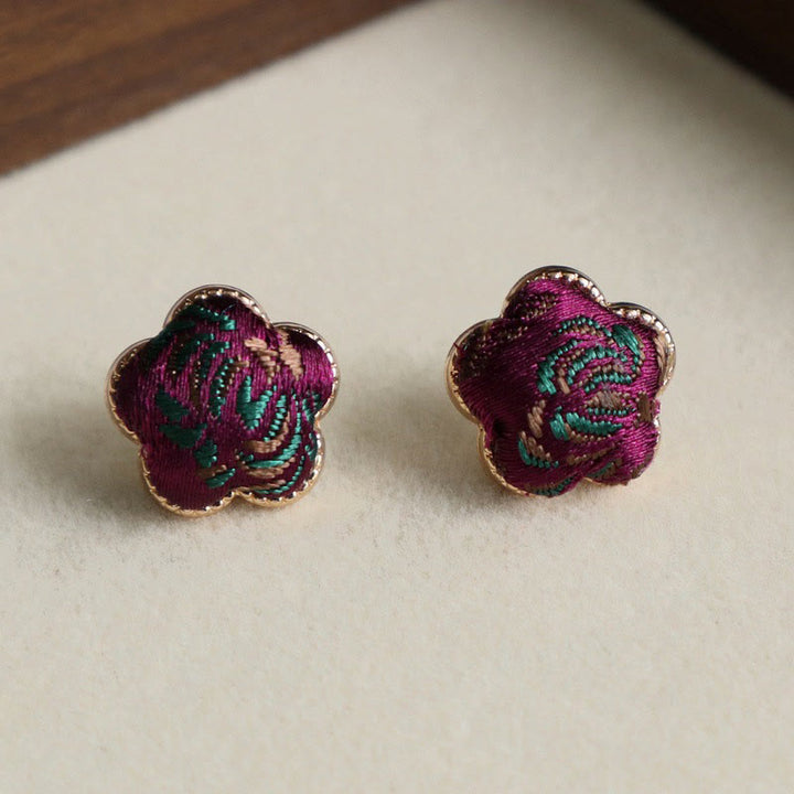 Buddha Stones Song Brocade Flower Balance Earrings - image 3