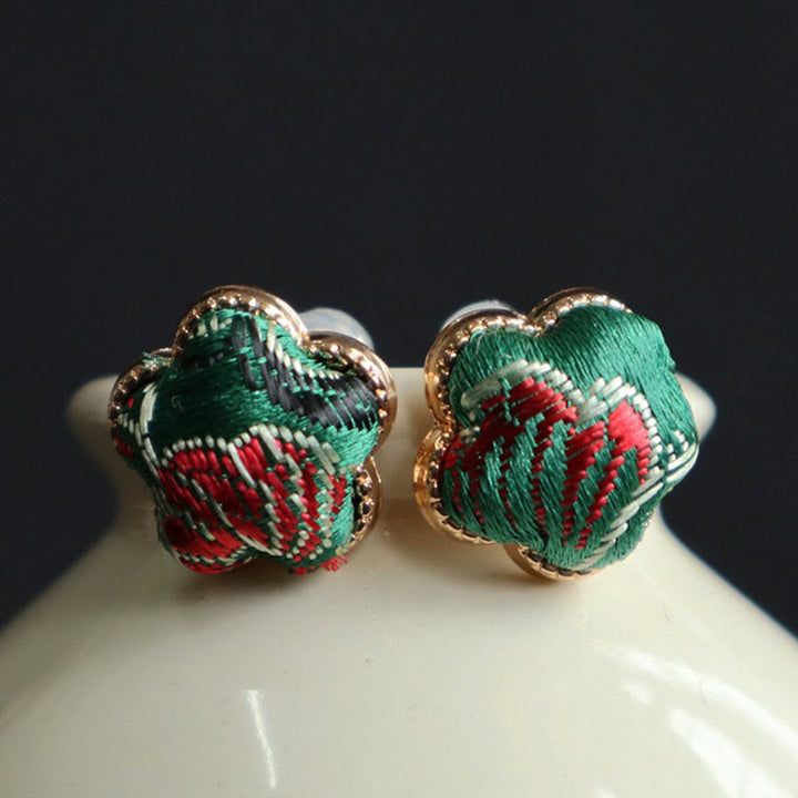 Buddha Stones Song Brocade Flower Balance Earrings - image 1