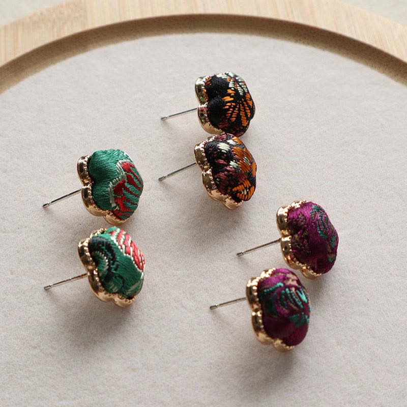 Buddha Stones Song Brocade Flower Balance Earrings - image 7