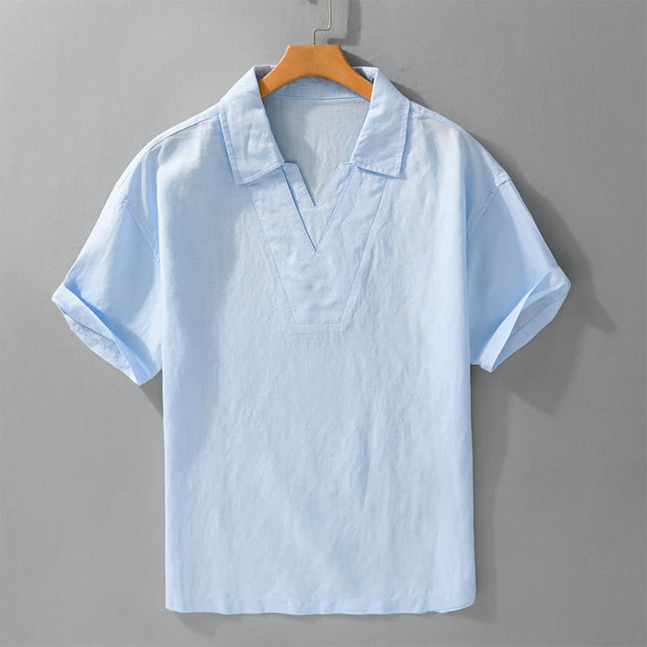 Buddha Stones Summer Casual Minimalist Solid Men's Shirts - LightBlue - US/UK/AU42，EU52 (3XL) - image 3