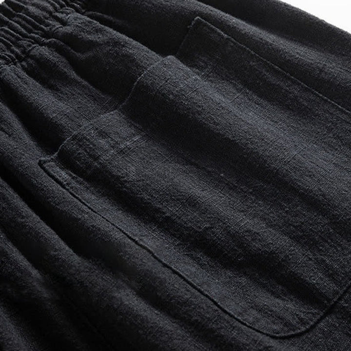 Buddha Stones Spring Casual Minimalist Drawstring Solid Men's Tapered Pants With Pocket - image 7