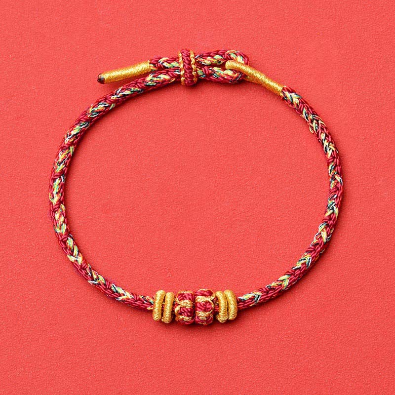 Buddha Stones Hand-Woven Red String Koi Fish Flower Protection Bracelet - Maroon - No Accessory - image 19