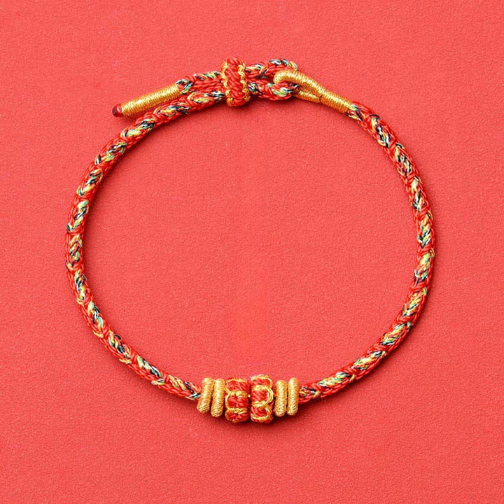 Buddha Stones Hand-Woven Red String Koi Fish Flower Protection Bracelet - Red - No Accessory - image 14