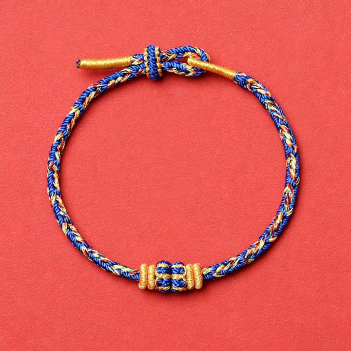 Buddha Stones Hand-Woven String Om Mani Padme Hum Peace Bracelet - Blue - No Accessory - image 7