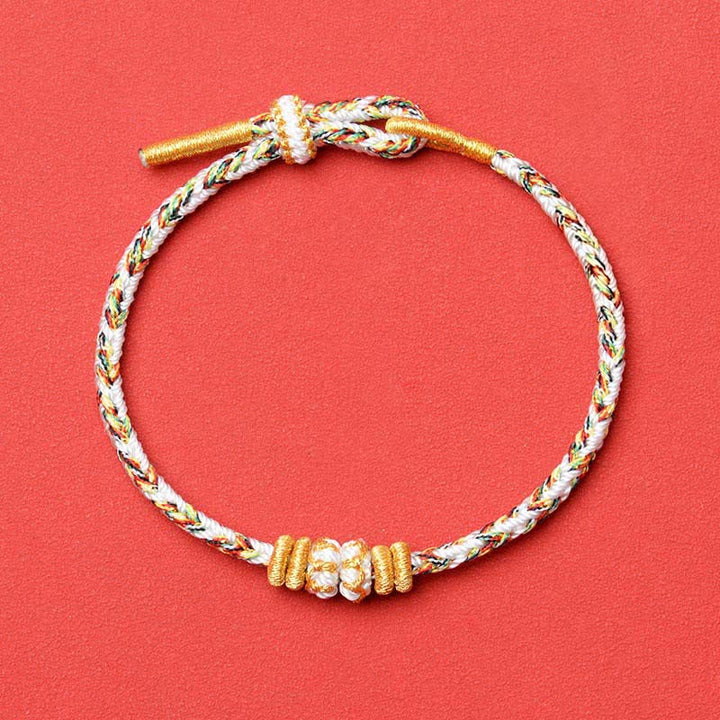 Buddha Stones White Braided Rope Flower knowledge Bracelet - White - No Accessory - image 5