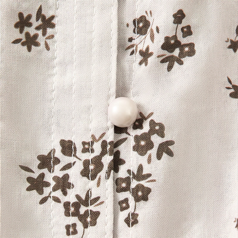 Buddha Stones Casual Floral Print Pattern Three Quarter Sleeve Women's Buttons Shirt - image 19