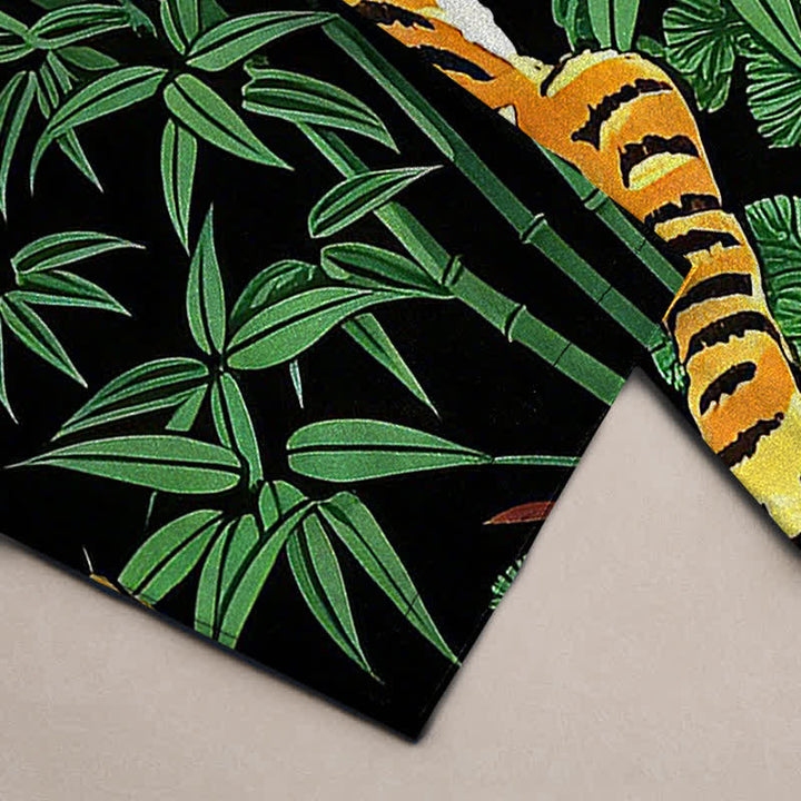 Buddha Stones Cotton Tiger Jungle Pattern Men's Tapered Pants With Pockets - image 2