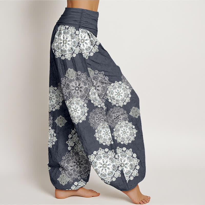 Buddha Stones Pure Cotton Various Mandala Floral Pattern Women's Elastic Waist Harem Pants - image 10