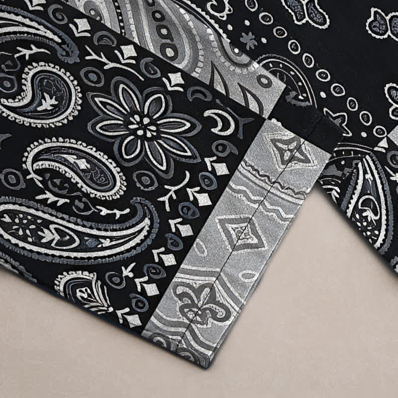 Buddha Stones Cotton Various Paisley Pattern Men's Tapered Pants With Pockets - image 3
