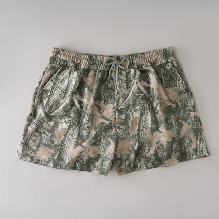 Buddha Stones Summer Casual Drawstring Abstract Maple Leaf Women's Shorts With Pocket - DarkKhaki - US12, UK/AU16, EU44 (2XL) - image 10