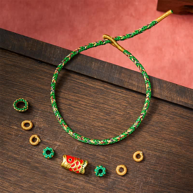 Buddha Stones Koi Fish Luck Hand-Woven String Bracelet - image 8