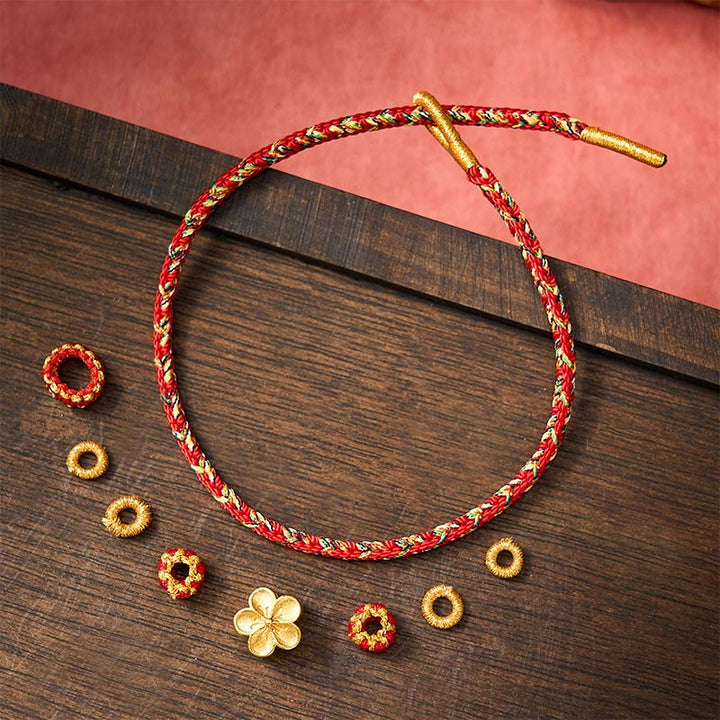 Buddha Stones Hand-Woven Red String Koi Fish Flower Protection Bracelet - image 15