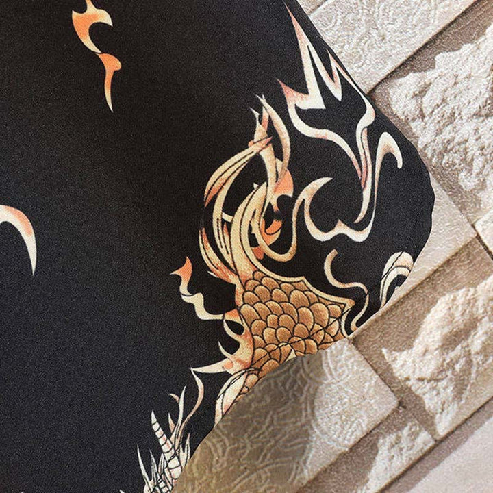 Buddha Stones Summer Dragon Pattern Buttons Up Men's Short Sleeve Shirts - image 7