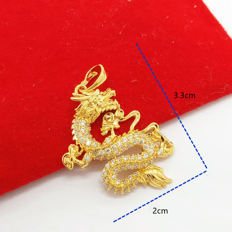 Buddha Stones Gold Dragon Protection Necklace Pendant - image 8