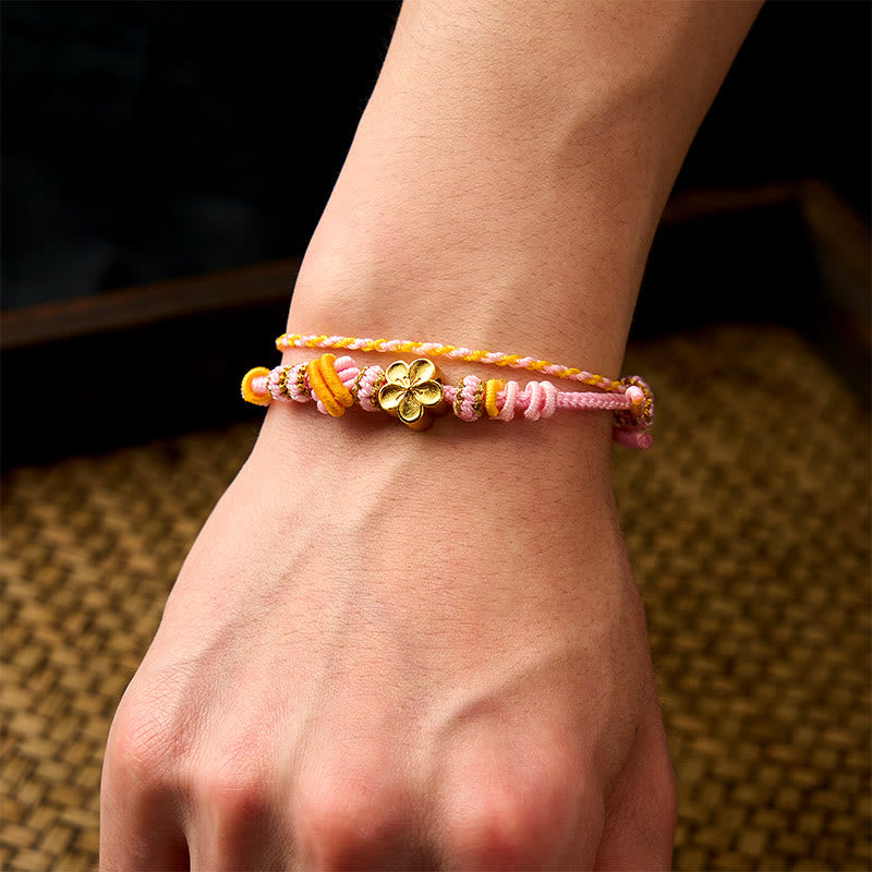 Buddha Stones Flower Braided Rope Knot Double Wrap Adjustable Bracelet - image 10