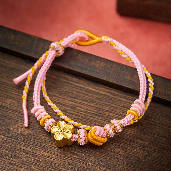 Buddha Stones Flower Braided Rope Knot Double Wrap Adjustable Bracelet - image 6