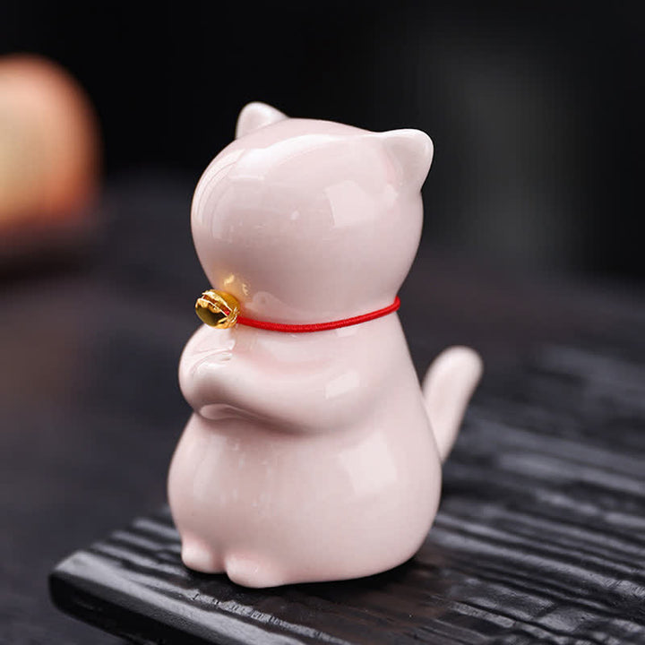 Buddha Stones Ceramic Kawaii Cat Incense Burner with Ash Catching Tray Without Incense - image 8