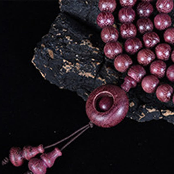 Buddha Stones Natural Peltogyne Gourd 108 Bead Mala - image 17