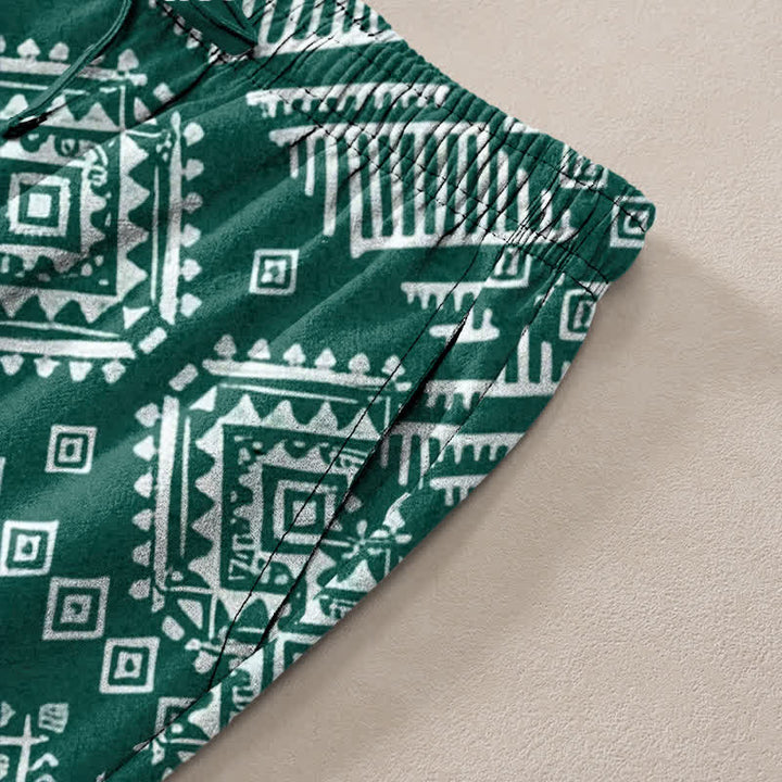 Buddha Stones Cotton Elephant Tribal Pattern Men's Tapered Pants With Pockets - image 2